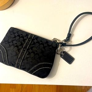 Coach logo wristlet